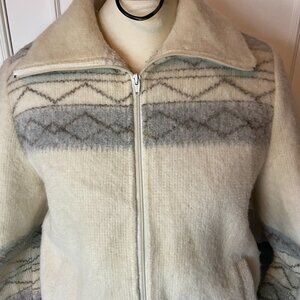 Vintage Wool  70s zip jacket - Size Medium - Outdoors, Winter, Retro, heritage